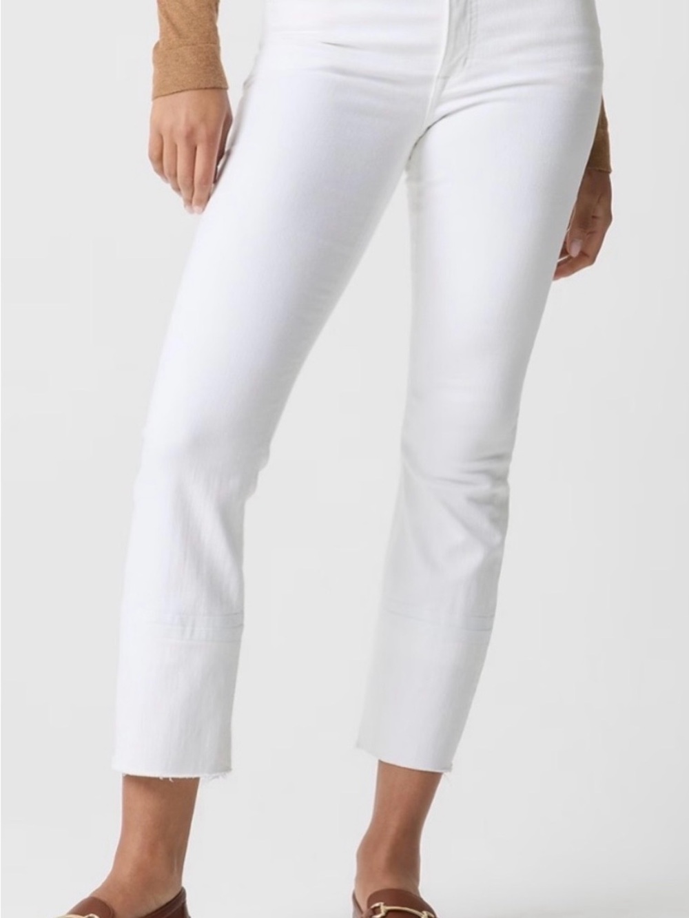 NWT J Crew White High Rise Cropped Flare Jeans